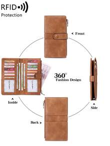 RFID Blocking Ultra-Thin Bifold Wallet, Multi-Function Credit Card Holder, Unisex, Quick-Snap Flap Design, Button Closure RFID Shielding Large Capacity Bifold Card Holder, With Zipper Pocket And Multiple Card Slots, Can Hold Credit Cards/IDs/Cash, Business Casual Multi-Card Slot Zipper Wallet, Suitable For Daily Shopping Use. - Multicolor - View 6