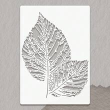 可重複使用葉片圖案模板，DIY牆面藝術、剪貼簿與壓花繪圖模板，耐用PET塑料，易於使用，11.7" X 8.3" - A - 查看 8