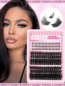 LASVIREY 204 miếng lông mi giả chùm C Curl độ dài hỗn hợp, phong cách tự nhiên, mềm mại và thoải mái, lông mi chùm đơn, mỏng và nhọn, 3 kiểu DIY nối mi tại nhà, lông mi dưới, đuôi nâng cao giúp kéo dài dáng mắt, kiểu ngẫu nhiên, vật dụng du lịch thiết yếu, phù hợp cho lễ hội - C - Xem 6