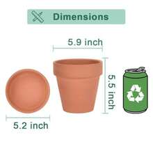 vensovo - Macetas de terracota y arcilla de 6 pulgadas para plantas con platillo, paquete de 4 macetas de terracotta mediana con orificio de drenaje, maceta para plantas de interior y exterior - Ver 5