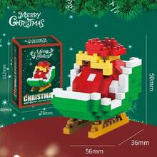 Christmas Micro Particle Building Blocks, 12 Styles Santa Claus Snowman Christmas Tree Reindeer Assembly Blocks, Children's Educational Handmade Puzzle Toy, Holiday Gift Small Decoration - Multicolor - View 11
