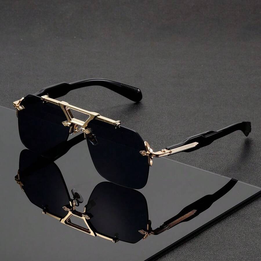 FIYLROG Men Square Lightweight Frame Glasses Unique Designer Style High Quality Lenses Decor Eyewear For Daily Casual Formal Outfit Accessory Collectio - Multicolor - View 1