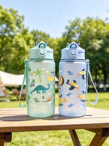 1 buah Gelas Sedotan Anti Bocor Kartun Lucu Matte 500ml untuk Anak-anak, Botol Minum Musim Panas untuk Kembali ke Sekolah Taman Kanak-kanak, Gelas Minum Anti Bocor Portabel untuk Belajar - MultiWarna - View 5
