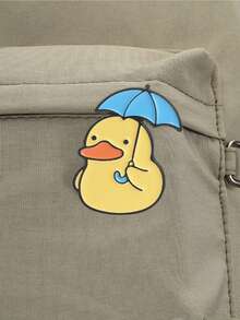 4 piezas de alfiler de esmalte con diseño de pato de dibujos animados lindo, sosteniendo un paraguas, haciendo ejercicio, bebiendo té, insignia de acción de estilo, accesorio de moda, regalo para amigos - Multicolor - Ver 8