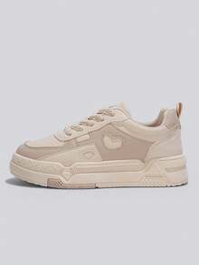 Flipark Women's Outdoor Sports Shoes, White Breathable Casual Platform Sneakers, Spring Autumn New Style - Khaki - View 6