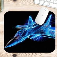 Blue Holographic Fighter/Red Neon Light Trail Transparent Motorcycle Rider Extended Gaming Mouse Pad, Large Non-Slip Rubber Waterproof Keyboard Desk Mat, Suitable For PC Laptop Gaming Office Desktop Decoration - View 9