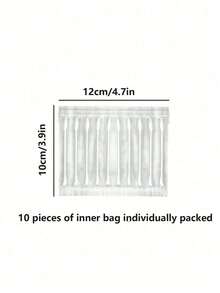 10pcs/Bag Individually Wrapped Portable Travel Swabs, Double-Ended Swabs With One Pointed And One Round Tip, Makeup Removal And Cleaning Buds, Unisex, Paper Stem, Face Towel, Makeup Wipes - White - View 3