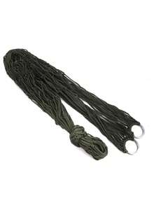 1pc Lightweight Nylon Mesh Single Portable Rope Hammock, Outdoor Camping Beach Backyard Garden Tree Hanging Swing Bed, Travel Relaxation Accessory - A - View 4
