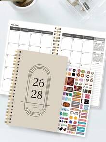 1PC Weekly And Monthly Academic Year Teacher Lesson Planner Calendar, July 2026 - June 2028, Simple Monthly Weekly Daily Planner Notebook With Large Girds & Notes,Office Supplies,Back To School Supplies - Multicolor - View 3
