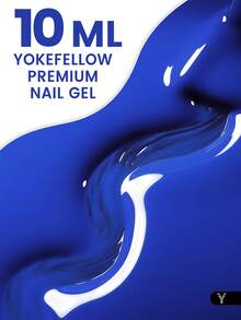 YOKEFELLOW 10ml 藍色凝膠指甲油，夏季皇家藍美甲凝膠指甲油，高顯色浸泡式 UV LED 固化指甲油，適用於度假與美甲沙龍使用 - YM165 - 藍色 - 查看 3