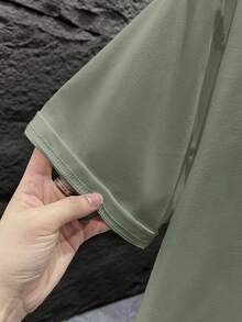 GRDR Men's Retro Minimalist Solid Color Washed Short Sleeve T-Shirt, Suitable For Summer Wear, Comfortable & Breathable, Leading Fashion - Mint Green - View 7