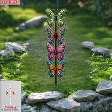 1pc Acrylic Butterfly Garden Stake | Rustic Style, Multi-Color Decorative, Suitable For Garden, Yard, Balcony And Other Outdoor Decor - B - View 1