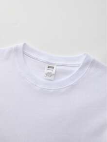 Camiseta doble de ocio para niña, camiseta blanca de manga corta con lindo estampado de Stitch de Disney, corte holgado para niños, ideal para salidas diarias y fiestas - Blanco - Ver 4
