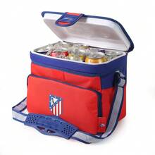 Atlético de Madrid 馬德里競技隊保溫午餐包，附提把和肩帶，正面拉鍊口袋，600D聚酯材質，尺寸：31.8x18.7x21.9厘米 - 選項 3 - 查看 5
