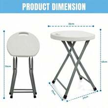 White Folding Stools - Portable And Durable Plastic Foldable Stools For Camping, Kitchen, Desk, Or Outdoor Use, Lightweight Fold Up Stool For Indoor/Outdoor Events And Everyday Seating - 2 Stools - View 4