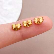 20入 4x7mm 6x7mm 金色不鏽鋼耳環耳釘 低過敏耳環後塞 DIY 珠寶手工配件 - 彩色 - 查看 9