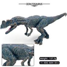 8 Styles 8-14Inch Hand-Painted Jurassic Dinosaur Models, T-Rex Allosaurus Brachiosaurus Triceratops, Room Decor Collectible Toy Gift For Boys - Multicolor - View 7