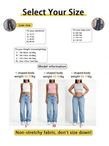 Quần jeans ống đứng dáng rộng, cạp thấp, thoải mái, đa năng, có túi phía trước, phù hợp cho hẹn hò, mua sắm, phong cách retro Y2K mùa xuân. - Rửa trung bình - Xem 5