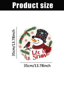2/4/600入聖誕派對圓形餐墊－雪人、紅冬青莓、紅紅雀、雪花圖案，13.78英吋亞麻材質，防滑耐熱可機洗 - 彩色 - 查看 6