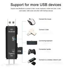 5合1 USB Type-C 外接讀卡機/讀卡器,TF/SD 記憶卡讀卡機,USB 隨身碟,Micro USB 多裝置轉接頭,相容智慧型手機與平板電腦,支援筆記型電腦,輕巧便攜設計,通用連接,精緻表面處理 - 查看 7