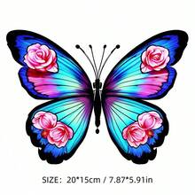 AD 1pc Black & White Colorful Butterfly Series 3D Stereo Effect Scratch Cover Car Sticker, Motorcycle Decoration Sticker - A - View 16