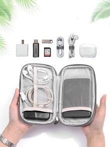 1pc Fashionable And Simple Travel Digital Storage Bag, Thickened Digital Accessory Sorting Storage Bag, Multifunctional Storage Bag - Multicolor - View 4