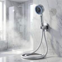 4-Mode Handheld Shower Head With PVC Hose | High-Pressure Spray Gun, One-Touch Stop, Built-In Filter & Silicone Massage Bristles – Silver Finish - sliver-1pc - View 2