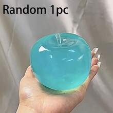 Slow Rebound Transparent Apple Squeeze Toy, Fresh Green Tea Scented Soft Fruit Stress Relief Toy, Smooth Touch Sensory Squeeze For Adults, Mini Portable Relaxation Toy, Suitable For Study, Work And Indoor Daily Leisure - Multicolor - View 9