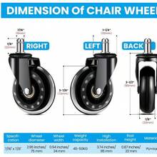 5入通用靜音腳輪 50KG承重 辦公椅旋轉滾輪 360度輪子 家具五金配件 - Black - 查看 12
