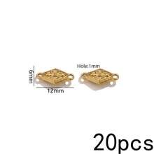 20 Peças Pingentes de Aço Inoxidável Banhados a Ouro 18K com Duplo Furo, Conectores Vintage Boho para Fabricação de Joias, Suprimentos para Fabricação de Joias DIY - Conector duplo suspenso - Visão 65