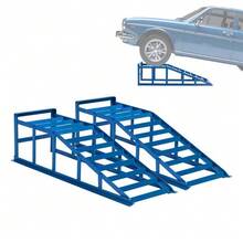 2000kg Lifting Platform, Heavy-Duty Car Lift For Car Care And Oil Changes, Shallow 23° Entry Angle, 27.5cm Height Adjustable, Professional Car Repair Ramp - 藍色 - 查看 7