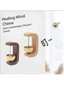 1pc Multi-Color Feng Shui Wealth Doorbell, Dopamine Wind Chime, Magnetic Doorbell, Walnut Wood Doorbell, Chinese Copper Bell, Suitable For Home And Commercial Entrance - Multicolor - View 2