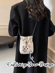 Custom Crossbody Bag,Custom Photo Small Shoulder Bag,Letter Design Mini Crossbody Bag, Suitable For Daily Casual Use - Multicolor - View 4