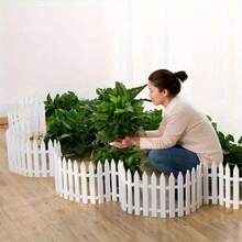 10/20pcs Connectable Pointed Stake Small Fence - Durable And Easy To Maintain, Suitable For Flower Beds, Vegetable Gardens, Lawns, Flower Boxes, Christmas Tree Decoration | Snap-Together Design For Indoor/Outdoor Home Use, Effectively Prevents Soil Erosion From Rain And Blocks Pets/Small Animals From Trampling Vegetables - A - View 1