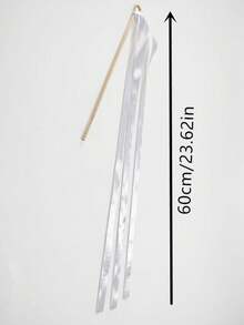 20/10/1pc White Yellow Ribbon Magic Wand, Silk Fairy Wand With Gold Bell, Wedding Ribbon Decoration, Suitable For Wedding, Party, Birthday, Holiday Decoration And Event Props, Party Magic Wand, Party Gift, Wedding Party Event Decoration, Holiday Birthday Celebration - Golden Bell Ribbon - View 4