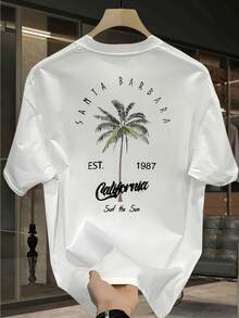 Stellar Choice 100% Men'S Pure Retro Style Print T-Shirt Easy Fashion Comfortable Casual Top 0721-S - 白色 - 查看 1