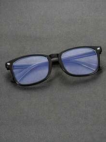 1 Pair Men's Minimalist Modern Transparent Glasses With Small Wing-Shaped Rivets, Suitable For Daily Life, Office, Reading, Watching TV, Gaming, Phone Decoration And Other Occasions - Clear - View 6