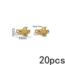 20 Peças Pingentes de Aço Inoxidável Banhados a Ouro 18K com Duplo Furo, Conectores Vintage Boho para Fabricação de Joias, Suprimentos para Fabricação de Joias DIY - Conector duplo suspenso - Visão 7