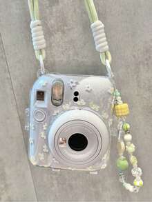 4pcs Set: Mini 12 Transparent Digital Camera Protective Case With Lanyard, Crystal Protective Case, DIY Stickers, Instant Camera Hard Shell, Phone Chain Strap Smart Wristband Set. Convenient Camera Protective Case, Suitable For Holiday Use. Smartphone Shoulder Strap, Camera Accessories, Phone Stickers Camera, High Quality Camera, Small Camera Protective Case - View 4