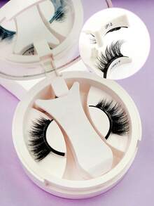 Sibeuna A Pair Magnetic False Eyelashes,Half Eyelash,Short Magnetic Eyelashes,Natural Cat Eye Makeup Effect Reusable,Suitable For Beginners Easy To Use Salon-Quality Long-Lasting False Eyelash Extensions,Magnetic Lashes - Black - View 5