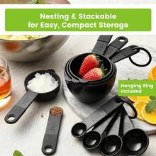 Spring Chef Magnetic Measuring Cups And Spoons Set Of 9, Nesting Kitchen Tool With Easy To Read Markings For Measuring Dry Or Liquid Ingredient, , Black - ColorA - View 5