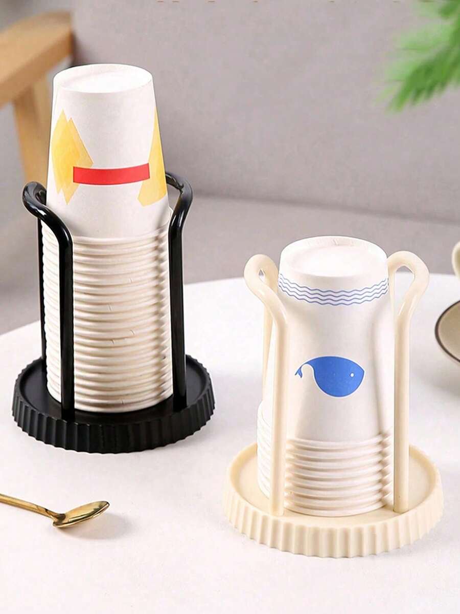 1pc Modern Plastic Cup Holder & Dispenser With Storage Rack - Multi-Functional Organizer For Coffee, Tea Cups, Kitchen & Bathroom, Durable Space-Saving Design, Coffee Storage, Easy Maintenance