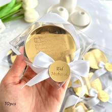 Luxury Round Mirror Acrylic Plaque With Satin Bow, Fully Custom Engravable Name & Date Souvenir Tags, Sentimental Table Decor Keepsake Gifts For Wedding, Valentine's Day, Birthday Parties - Multicolor - View 13