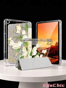 Lantern Flower Pattern Protective Case Compatible With IPad Air 8(M4)2026(11-Inch), Air 4/5 10.9 Inch, 7/8/9th 10.2 Inch, Built-In Pencil Slot Compatible With Samsung Tab S6 10.4 Inch, Compatible With Kindle 11th Gen(2022/2024), Kindle Clara 2E, Clara Colour, Clara BW (6-Inch) And Libra Colour (7-Inch),Cute Girly And Stylish Design, Birthday And Holidays. - Multicolor - View 5