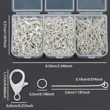 300/350/380pcs DIY Jewelry Making Head Pins With Lobster Clasp, 9-Pin, Jump Rings, Cuttable And Bendable Beading Pins, Suitable For DIY Hand Accessories, Necklace, Hair Clip Decorations, Earring Connector Pins, Spring Clasps, Bag Accessories Making Materials, DIY Jewelry Making Accessories - Lobster Claw Clasp & 9-pin & Jump Ring - View 2