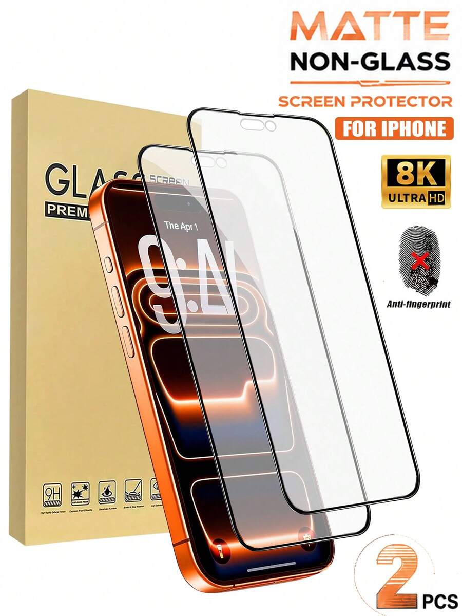 2片裝 17 Pro Max 6.9 吋 HD 霧面螢幕保護貼，超薄軟膜材質，相容 18Promax 18Pro 17 Pro、17 Air、16 Pro Max、16、16 Pro Max Plus、15 Pro Max、15、14、13、12 及 11，全螢幕覆蓋、防指紋、無氣泡、易安裝