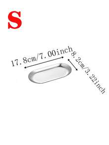 1pc Silver Stainless Steel Oval Tray, Non-Slip Multi-Functional Storage Organizer For Cups, Desserts, Jewelry, Stationery, Kitchen Home Desktop Storage, 2025 Christmas Gift And Back To School Essential - View 11