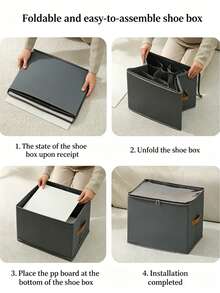 1pc 12/16/20 Compartment Fabric Visible Underbed Shoe Storage Box, Divided Shoe Box Suitable For Sneakers, Home Shoe Storage Organizer - View 4