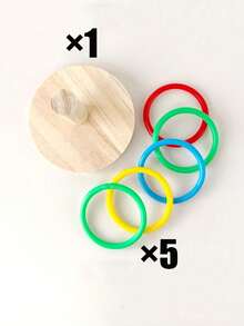 Natural Wooden Parrot Chewing Toy With Colorful Chewing Rings, Suitable For Lovebirds, Cockatiels, Parakeets And Parrots. Interactive Educational Stimulation, Parrot Accessories, Pet Play Toys, Fun Design, Random Color. - A+B - View 10