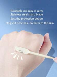 1pc Manual Nose Hair Trimmer, Dual-Head Nose Hair Cutter, Comfortable Grip, Micro-Fine Blade, Gently Removes Nose Hair, Easy To Clean, Suitable For Long-Term Trimming, Applicable For Home, Dating, Visiting, Reception - Multiple Colors - View 9